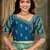 Blue woven banarasi saree with blouse