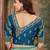 Blue woven banarasi saree with blouse