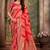 Peach woven banarasi saree with blouse