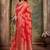 Peach woven banarasi saree with blouse