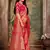 Peach woven banarasi saree with blouse