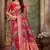 Red woven banarasi saree with blouse