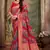 Red woven banarasi saree with blouse