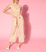 Mustard printed viscose rayon indowestern