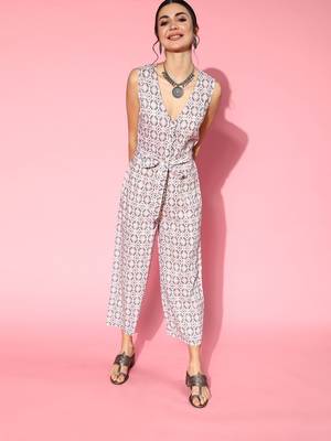 Pink printed polyester indowestern 1