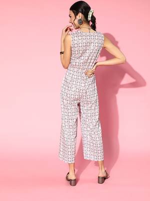 Pink printed polyester indowestern 3