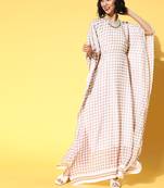 Pink printed georgette kurtas-and-kurtis
