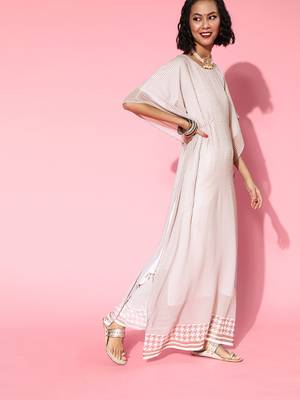 Pink printed georgette kurtas-and-kurtis 2
