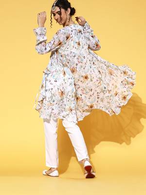 Multicolor printed georgette kurta sets 3
