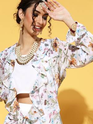 Multicolor printed georgette kurta sets 4