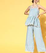 Blue printed rayon kurta sets