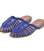 Woven Electric Blue Flats