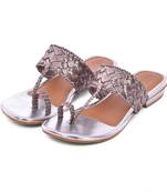 Silver Woven Kolhapuri Flats