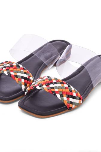 Multi Woven Black Flats