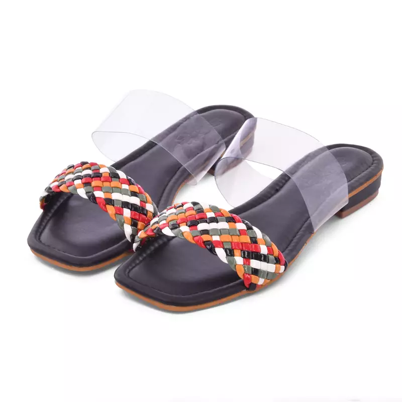 Multi Woven Black Flats