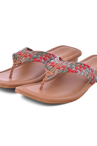 Multi Woven Beige Flats
