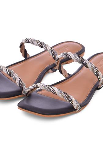 Black Stardust flats 