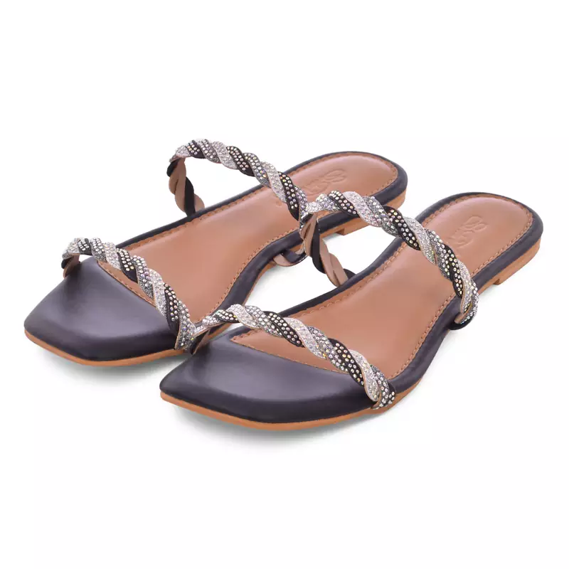 Black Stardust flats 