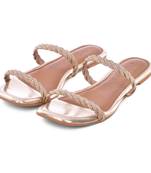 Gold Stardust Braided Flats