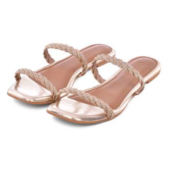 Gold Stardust Braided Flats 3