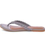 Grey Braided Flats 