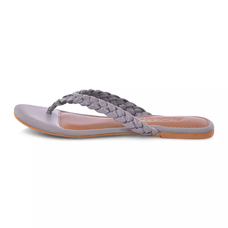 Grey Braided Flats 