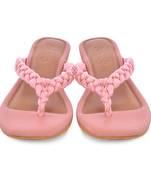 Baby Pink Woven Flats