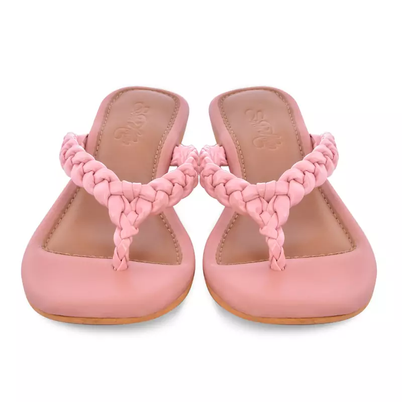 Baby Pink Woven Flats