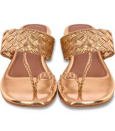 Woven Gold Kolhapuri Flats