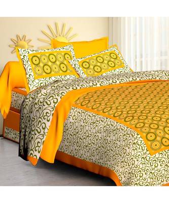 Premium Cotton Flat Bedsheet Rajasthani Jaipuri Traditional Queen Size Double Bed Sheet With 2 Pillow Covers 1
