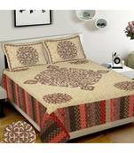 Premium Cotton Flat Bedsheet Rajasthani Jaipuri Traditional Queen Size Double Bed Sheet With 2 Pillow Covers