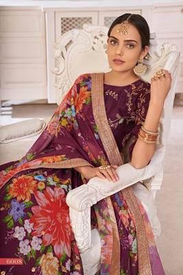 Wine printed georgette semi stitched lehenga 3