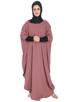 Latest Grey Jersy Sleeve Trendy Kaftan Style Abaya 1