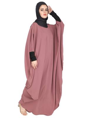 Latest Grey Jersy Sleeve Trendy Kaftan Style Abaya 3