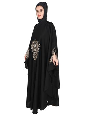 Elegant Black Kaftan Style Abaya 2