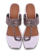 Woven Silver Kolapuri 3 INCH HEEL