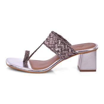 Silver Woven Kolhapuri Heels 5