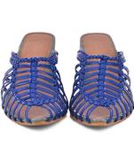 Woven Electric Blue 2.5 INCH Heels