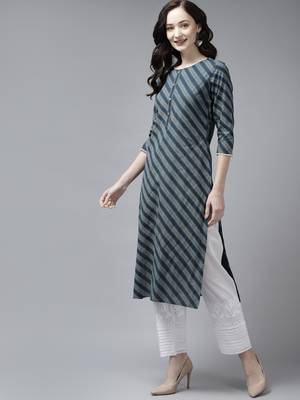 Blue printed cotton ethnic-kurtis 2