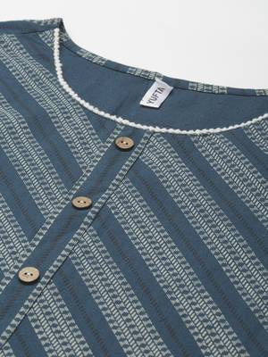 Blue printed cotton ethnic-kurtis 4
