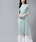 Blue printed cotton ethnic-kurtis
