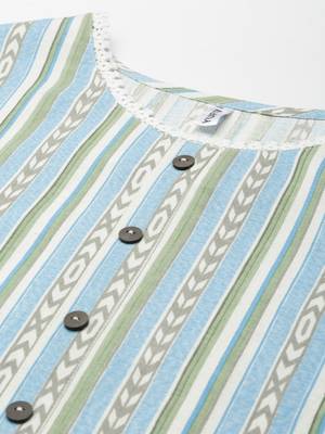 Blue printed cotton ethnic-kurtis 4