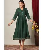 Rayon Solid Anarkali Kurta Dress for Womens/Girls
