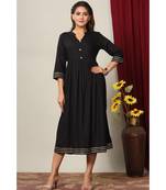 Rayon Solid Anarkali Kurta Dress for Womens/Girls