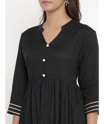 Rayon Solid Anarkali Kurta Dress for Womens/Girls 3