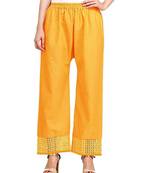 women Yellow Net Bottom work Free Size Cotton Grid Palazzo women Palazzo Girls Palazzo Trouser Pant Palazoo