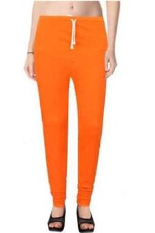 Orange  Rubi Churidar Leggings For Women's  Cotton Lycra Leging for Girl women Leggings Girls Leggings Legging