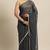 Janasya Grey printed georgette saree with blouse