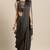 Janasya Grey printed chiffon saree with blouse