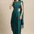 Janasya Teal printed chiffon saree with blouse